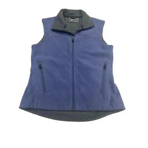 REI Womens Small Fleece Vest Blue/Gray Hiking Outdoor